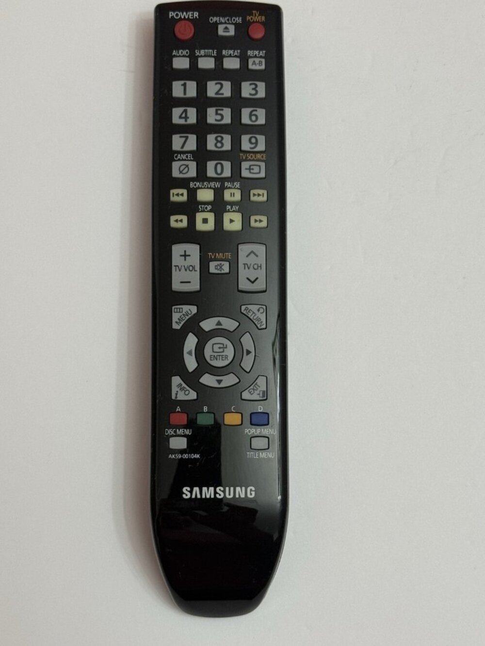 Samsung AK59-00104K Replacement Remote for Select Samsung Blu-ray Player